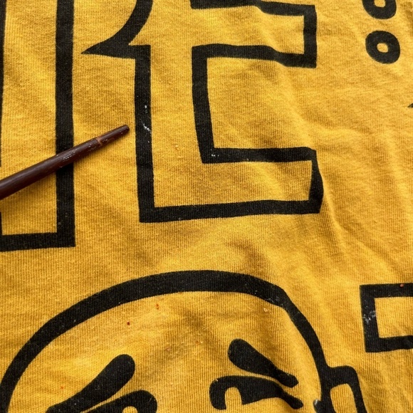 Women's True Religion T-Shirt Yellow All-Over Print M Buddha Y2K Logo Streetwear - Picture 6 of 12